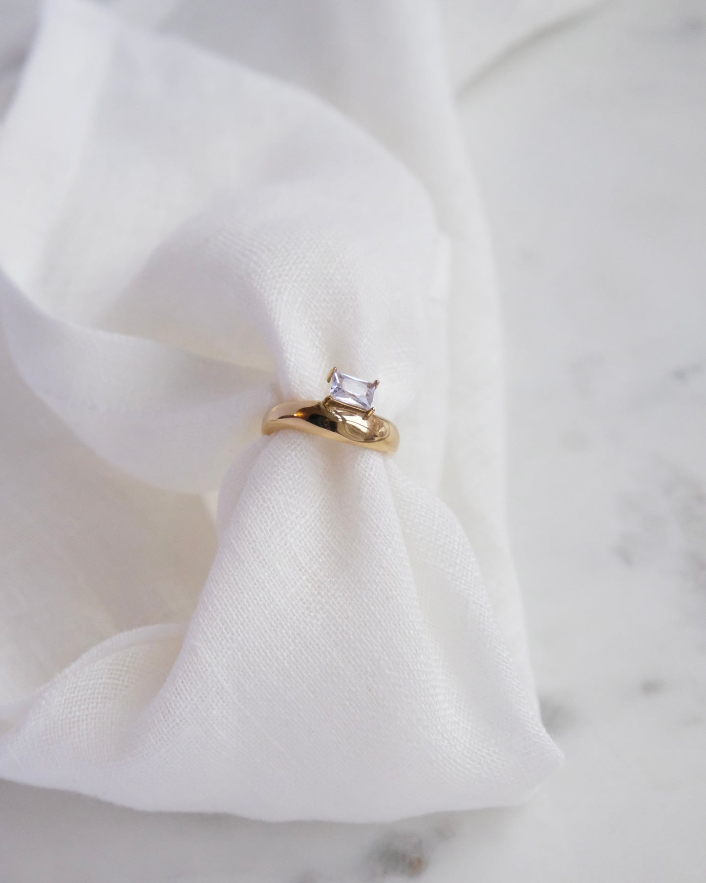 Organisk Chunky Ring med Ædelsten