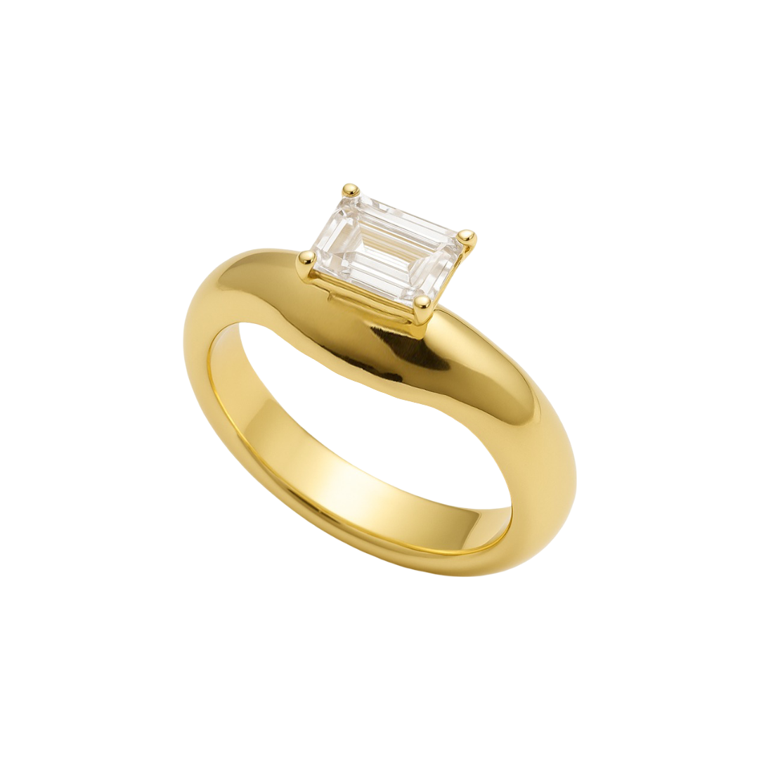 Organisk Chunky Ring med Ædelsten