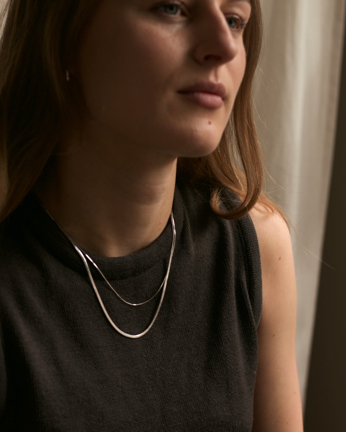 Flat Snake Bone Necklace