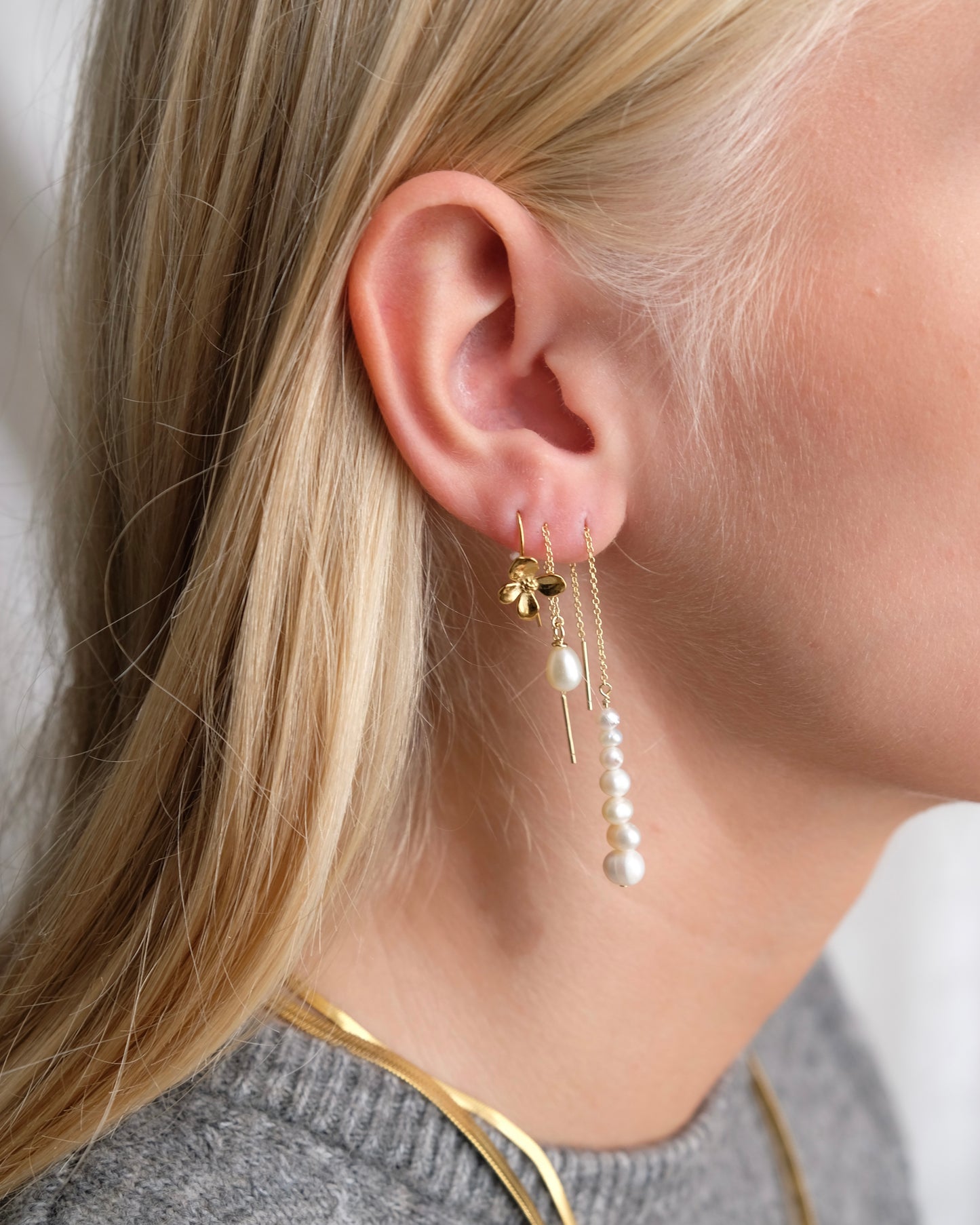 Multiple Freshwater Pearl Drop Earrings