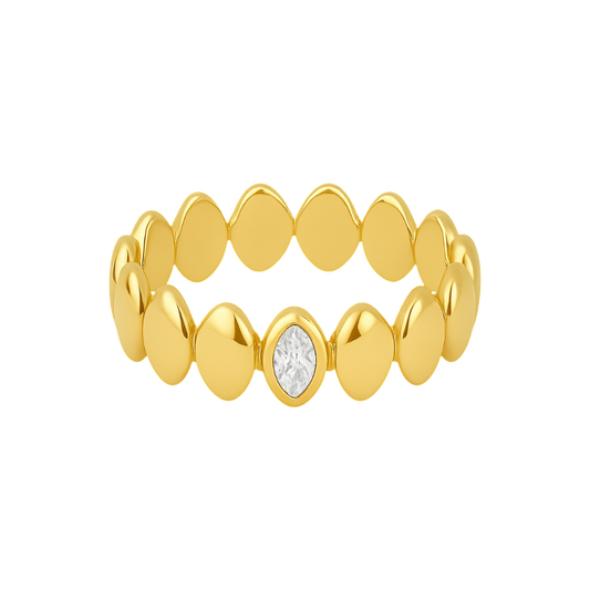 Bubble Ring with Crystal