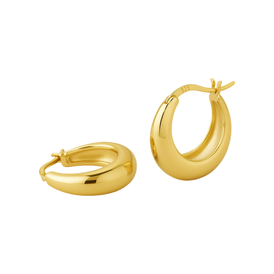 Chunky Hoop Earrings 18 K