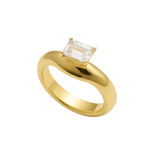 Organic Chunky Ring with Crystal