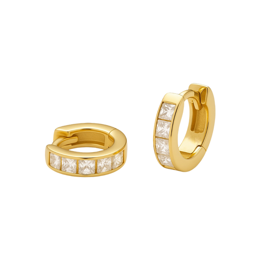 Small Crystal Earrings 18 K